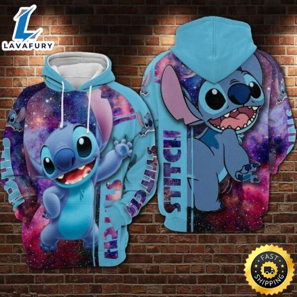 For Stitch Lovers Galaxy Pattern 3d All Over Print Hoodie