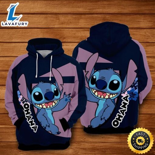 For Stitch Lovers Ohana 3d Hoodie