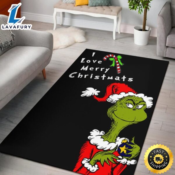 Grinch Love Merry Christmats Candy Cane And Bomb Grinch Area Rug