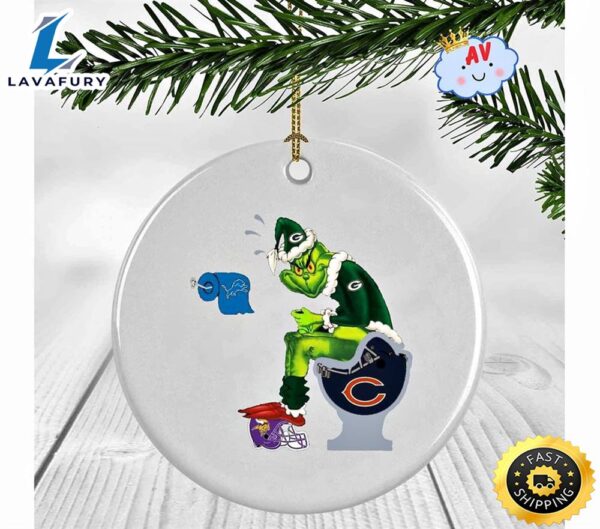 Grinch NFL Team Football Green Bay Packers Ornament