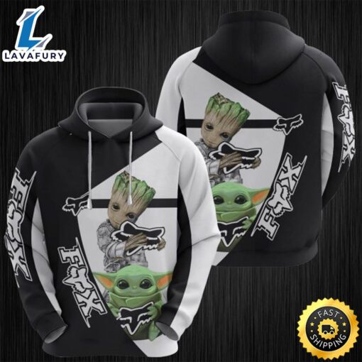 Groot Fox Baby Yoda 3d Printed Hoodie