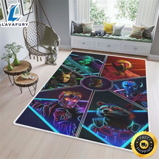 Groot Gamora And Star Lord Bedroom Rug