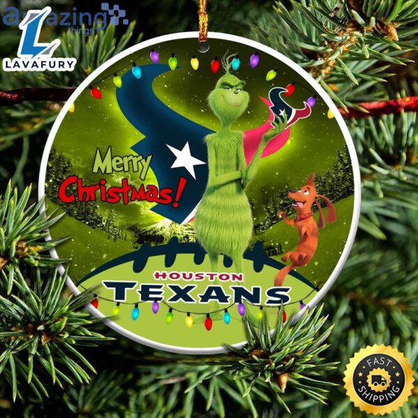 Houston Texans NFL Funny Grinch Christmas Ornaments