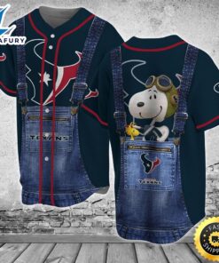 Houston Texans Snoopy Baseball Jersey Shirt  Perfect Gift For Fans