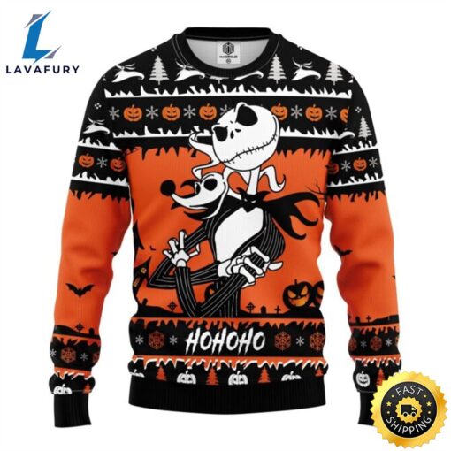 Jack And Zero Nightmare Ugly Christmas Sweater