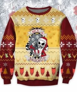 Jack Skellington Nice Or Naughty Christmas Sweater