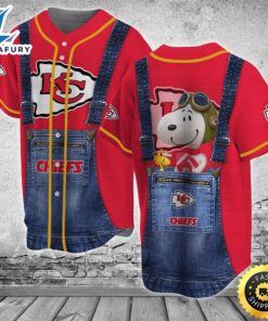 Kansas City Chiefs NFL Baseball Jersey Shirt Snoopy