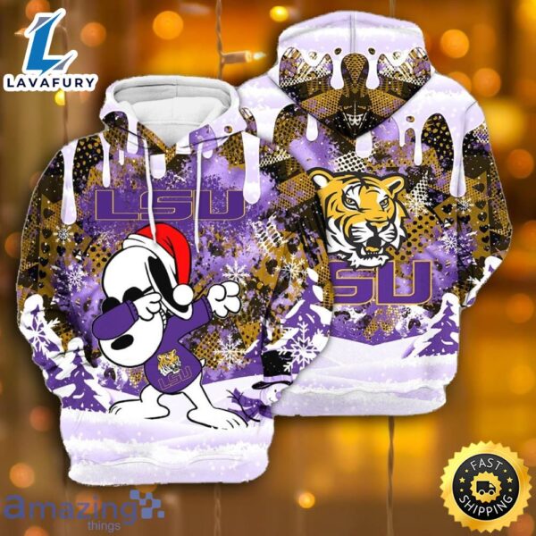 LSU Tigers Snoopy Dabbing The Peanuts Sports Football American Christmas All Over Print 3D Hoodie