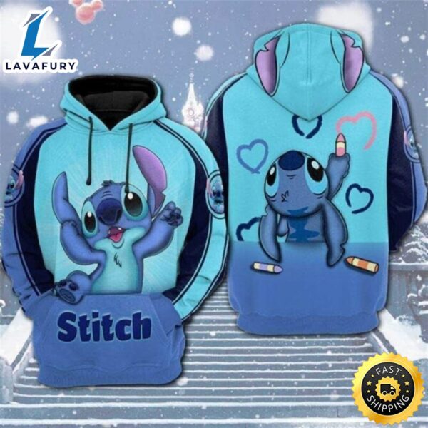 Lilo And Stitch Cute Lover Vii 3d Hoodie Zip Hoodie