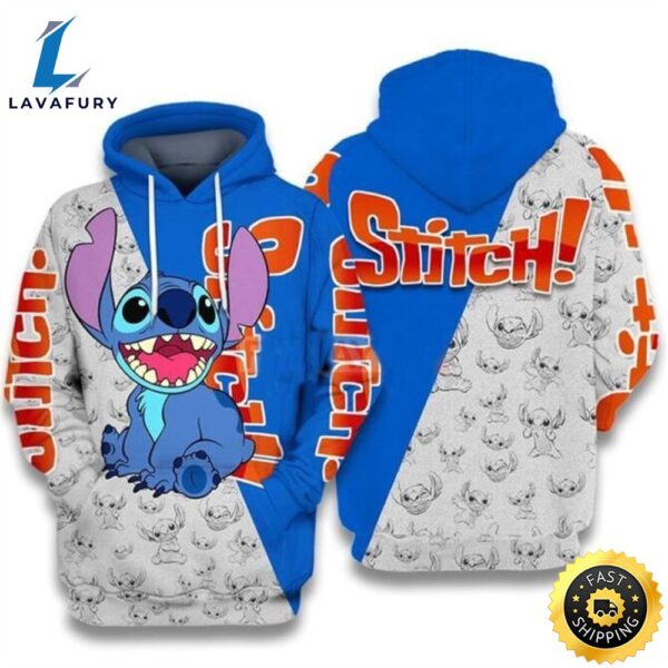 Lilo And Stitch Cute Smiley Face 3d Hoodie Zip Hoodie