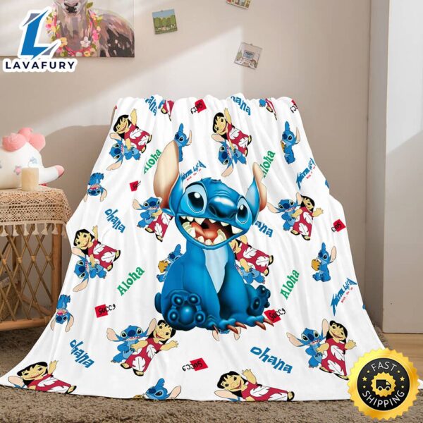 Lilo Stitch Has A Glitch Blanket Flannel Fleece Throw