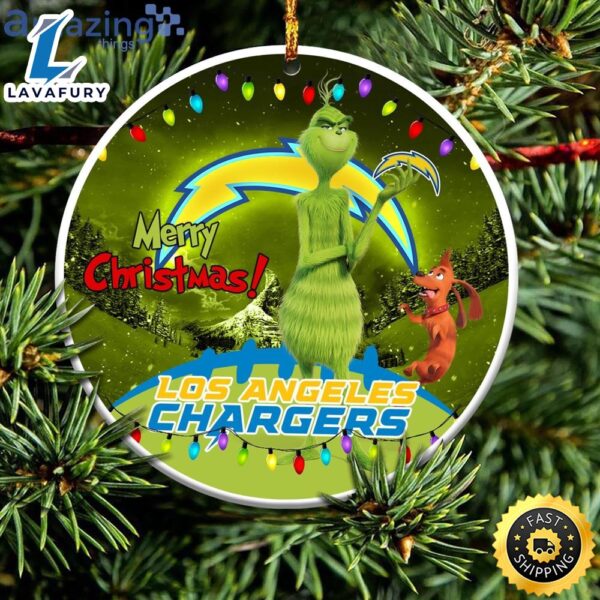 Los Angeles Chargers NFL Funny Grinch Christmas Ornaments