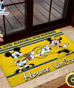Los Angeles Rams House United Mickey Mouse And Minnie Mouse Doormat