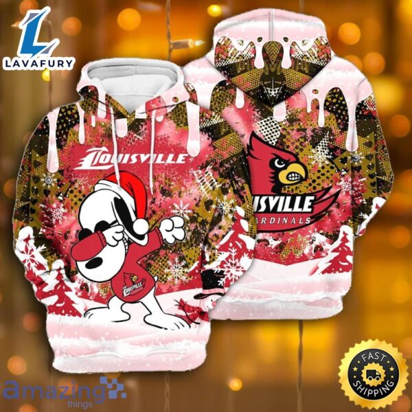 Louisville Cardinals Snoopy Dabbing The Peanuts Sports Football American Christmas All Over Print 3D Hoodie