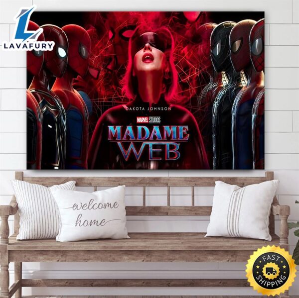 Madame Web To Feature Tobey Maguire And Andrew Garfield Villains Poster Canvas