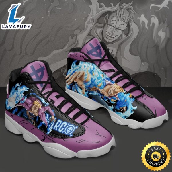Marco The Phoenix Sneakers One Piece Custom Anime Shoes Jordan 13 Shoes Sneaker