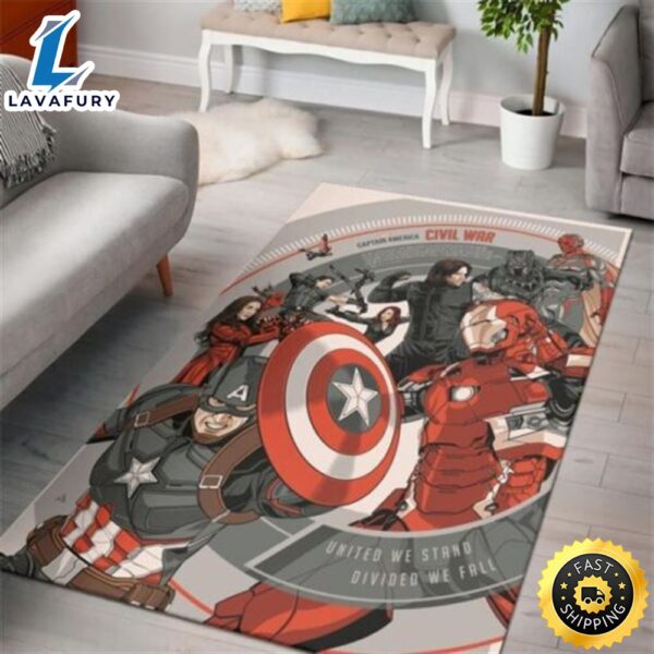Marvel 2023 United We Stand Divideo We Fall Captain America Marvel Christmas Rug