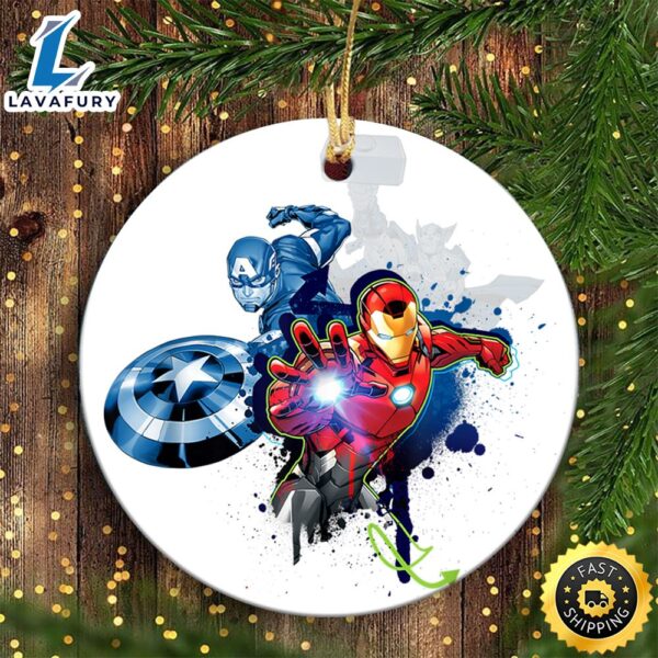 Marvel Avengers Iron Man Captain America Thor Color Pop Captain Marvel Ornaments