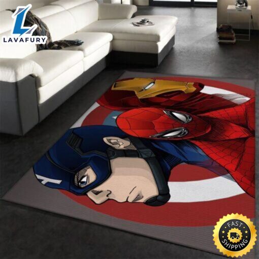 Marvel Civil War Superheroes Love Marvel Christmas Rug