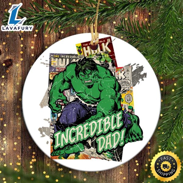 Marvel Hulk Incredible Dad Father’s Day Marvel Ornaments