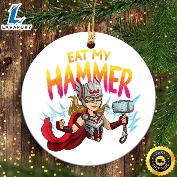 Marvel Thor_ Love and Thunder Mighty Thor Eat My Hammer Raglan Marvel Ornament