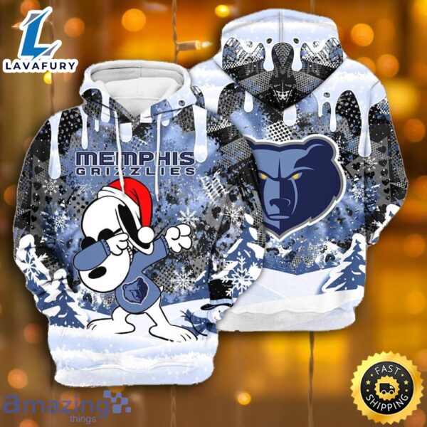 Memphis Grizzlies Snoopy Dabbing The Peanuts Sports Football American Christmas All Over Print 3D Hoodie