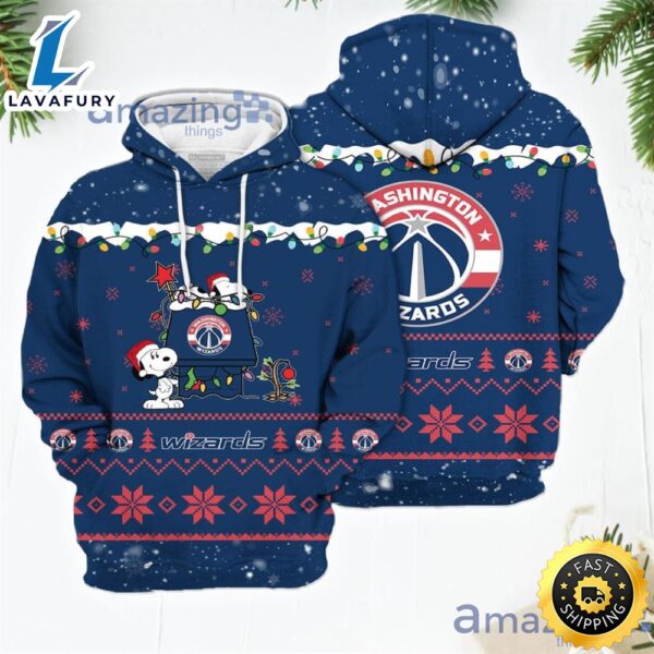 Merry Christmas Season Washington Wizards Snoopy 3D Hoodie Cute Christmas Gift For Men And Women
