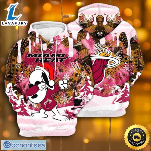 Miami Heat Snoopy Dabbing The Peanuts Sports Football American Christmas All Over Print 3D Hoodie