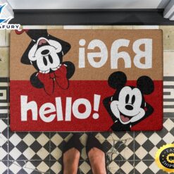 Mickey Minnie Hello Bye Mouse Doormat