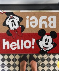 Mickey Minnie Hello Bye Mouse Doormat