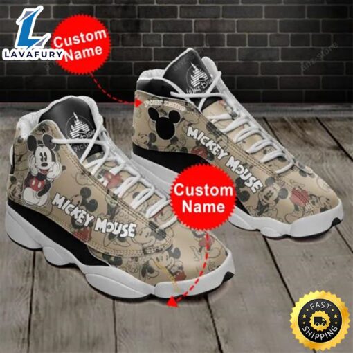 Mickey Mouse Disney Personalized Name Air JD13 Sneaker Shoes