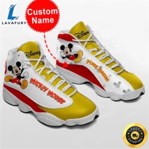 Mickey Mouse Form Personalized Name Air JD13 Sneakers Custom Shoes
