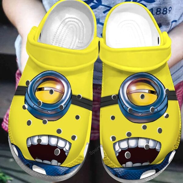 Minions Crocs Classic Clogs Shoes Funny Yellow Minion Face Cartoon Shoes