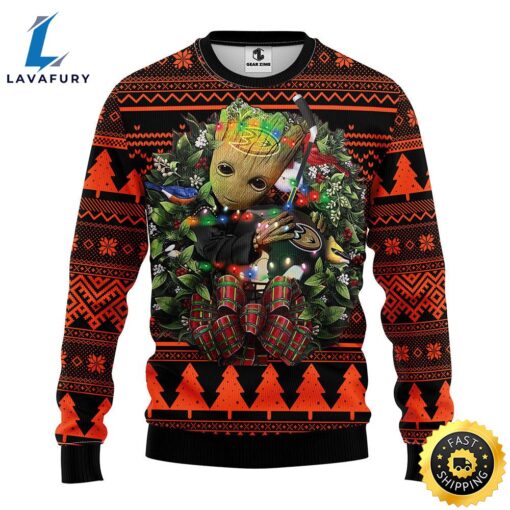 NFL Anaheim Ducks Groot Hug Christmas Ugly Sweater