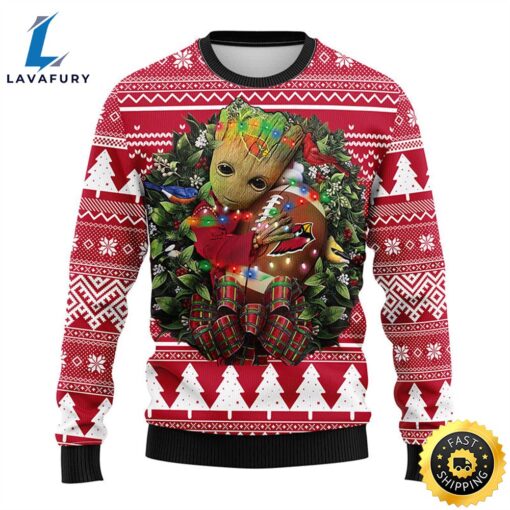 NFL Arizona Cardinals Groot Hug Christmas Ugly Sweater