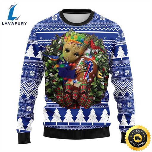 NFL Buffalo Bills Groot Hug Christmas Ugly Sweater