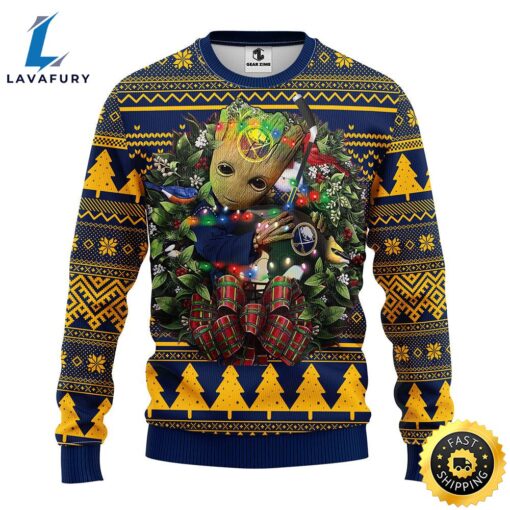 NFL Buffalo Sabres Groot Hug Christmas Ugly Sweater