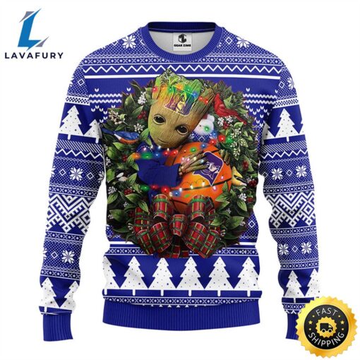 NFL Duke Blue Devils Groot Hug Christmas Ugly Sweater