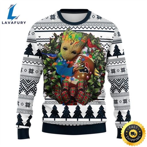 NFL Houston Texans Groot Hug Christmas Ugly Sweater