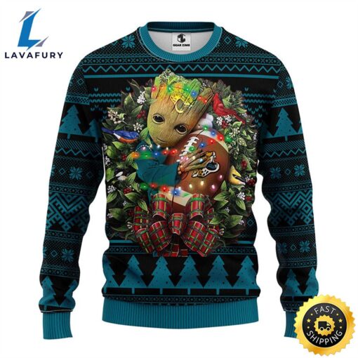 NFL Jacksonville Jaguars Groot Hug Christmas Ugly Sweater