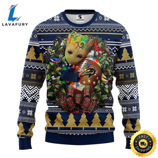 NFL Los Angeles Rams Groot Hug Christmas Ugly Sweater