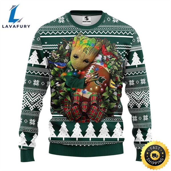 NFL Michigan State Spartans Groot Hug Christmas Ugly Sweater