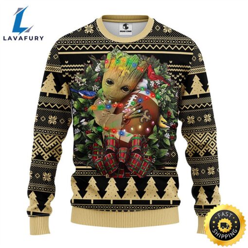 NFL New Orleans Saints Groot Hug Christmas Ugly Sweater