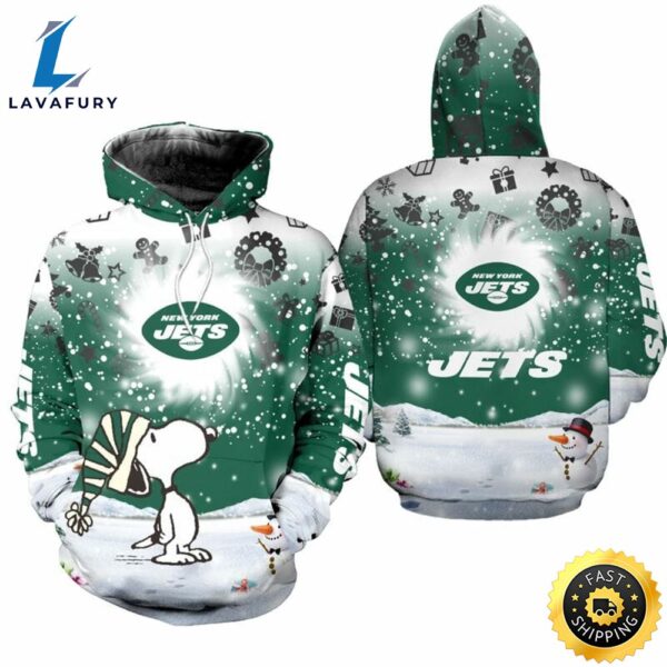 NFL New York Jets Snoopy Green Christmas Pullover Hoodie