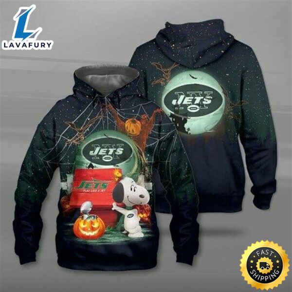 NFL New York Jets Snoopy Halloween Pullover Hoodie