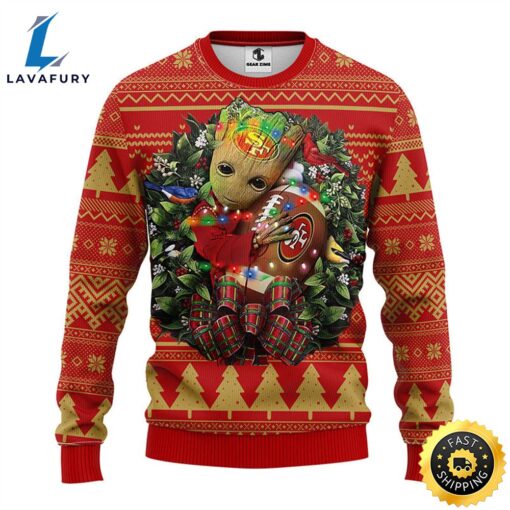 NFL San Francisco 49ers Groot Hug Christmas Ugly Sweater