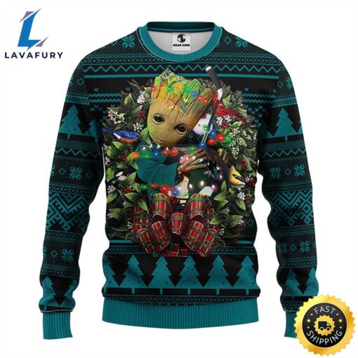 NFL San Jose Sharks Groot Hug Christmas Ugly Sweater