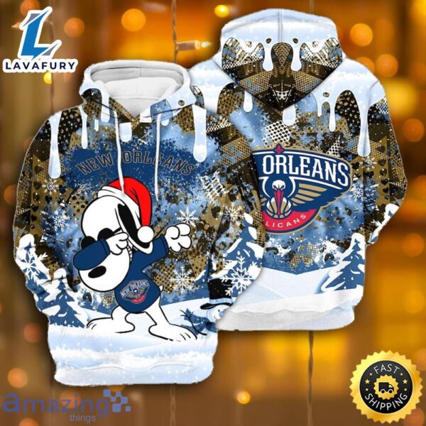 New Orlean Pelicans Snoopy Dabbing The Peanuts Sports Football American Christmas All Over Print 3D Hoodie