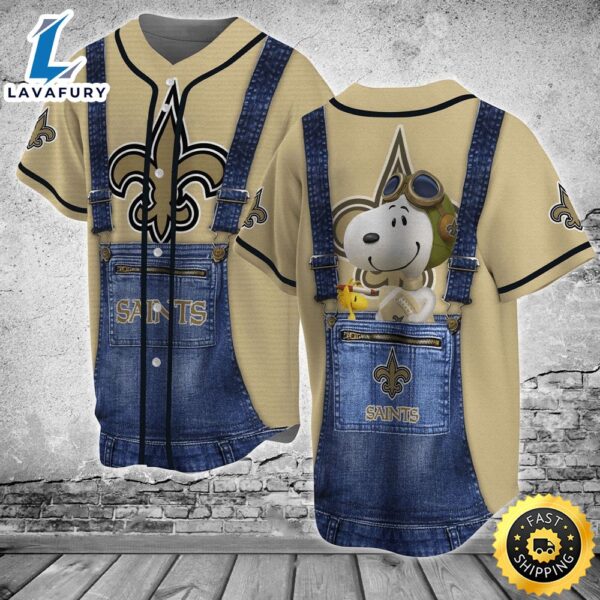 New Orleans Saints Snoopy Baseball Jersey Shirt