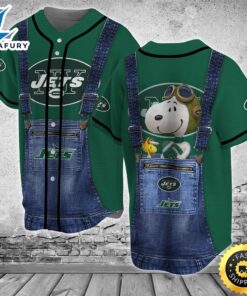New York Jets Baseball Jersey Shirt Snoopy
